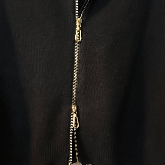 Black Blazer with Leather Collar - Picture 3 of 6